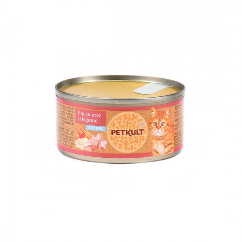 Hrana umeda pentru pisici Petkult Kitten cu pui 80 gr