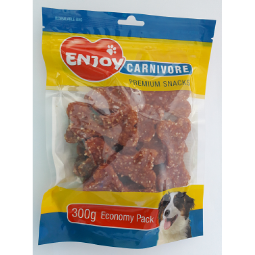 Recompense pentru caini Enjoy Carnivore cu miel si orez 300 g