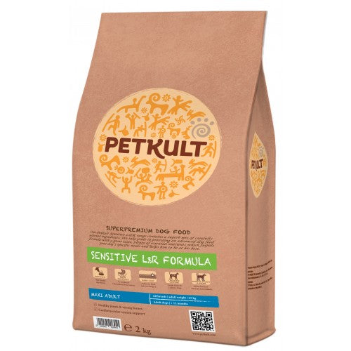 Hrana uscata pentru caini Petkult Sensitive Maxi Adult cu miel si orez 2 kg