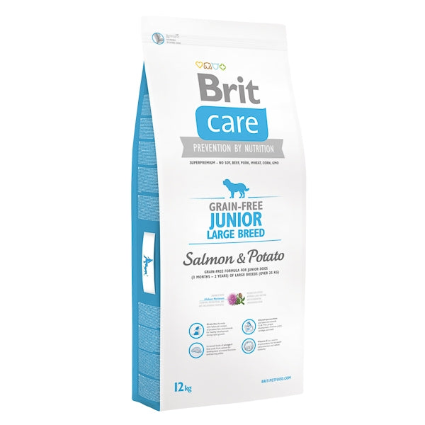 Brit Care Grain-free junior, large breed salmon and potato 12kg
