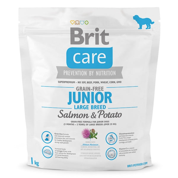 Brit Care Grain-free Junior Large Breed Salmon and Potato 1kg