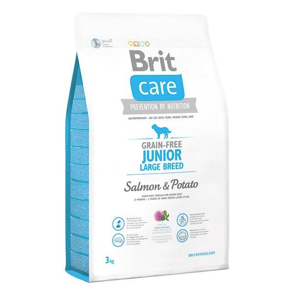 Brit Care Grain-free junior, large breed salmon and potato 3kg