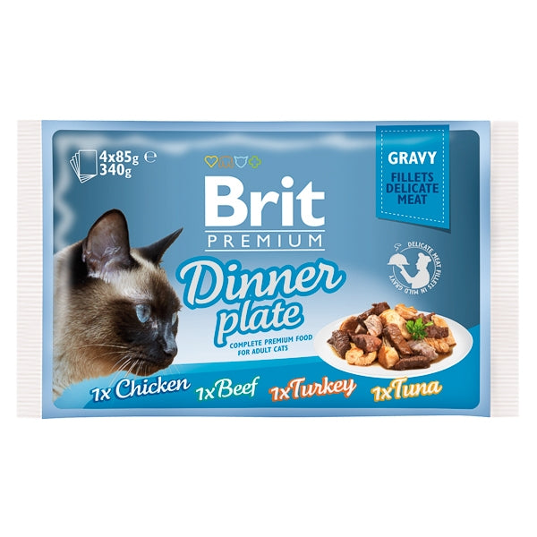 Brit Cat Multipack Delicate Dinner Plate in Gravy 4 x 85 g