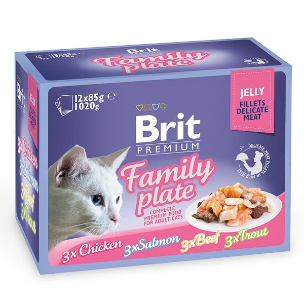 Brit Cat Multipack Delicate Family Plate in Jelly 12 x 85 g