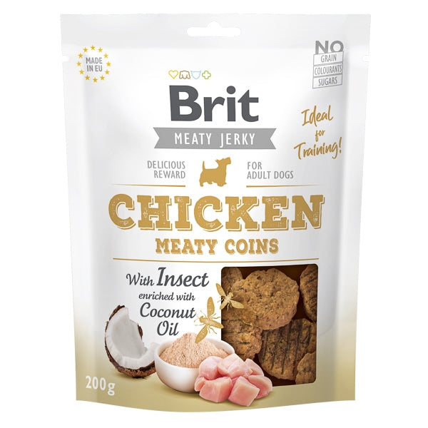 Brit Dog Jerky Chicken With Insect Meaty Coins 200 g