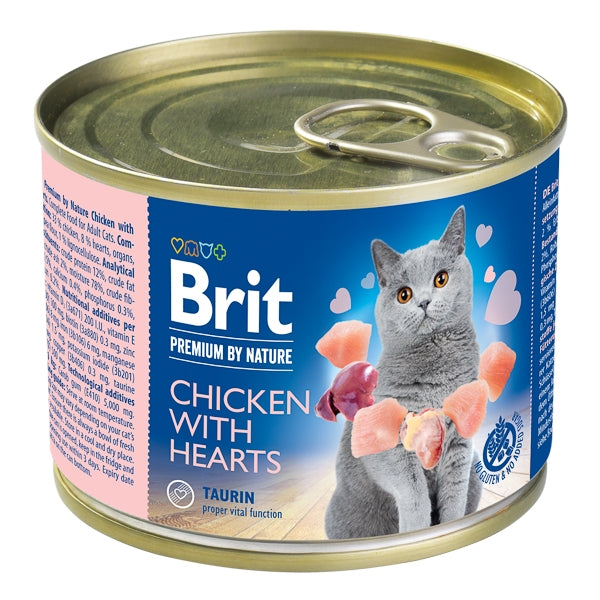 Brit Premium By Nature Cat Chicken With Hearts 200 g