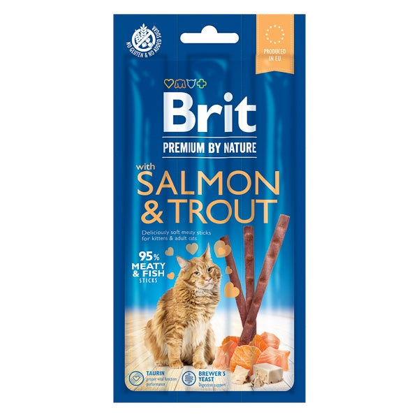 Brit Premium By Nature Cat Sticks With Salmon and Trout (3 sticks)