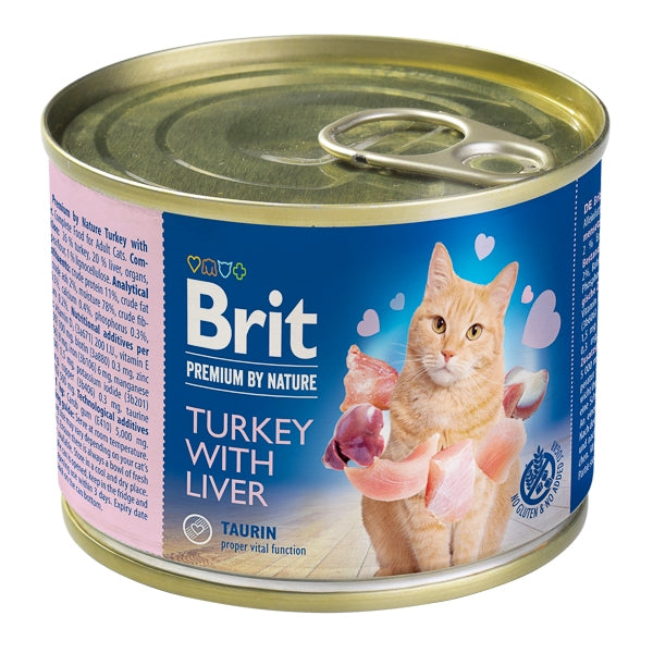 Brit Premium By Nature Cat Turkey With Liver 200 g