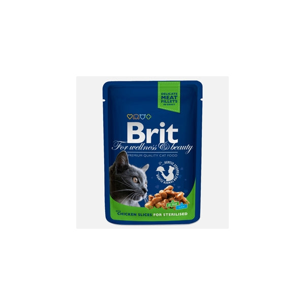 Brit Premium Sterilised Cat plic cu carne de pui 100 gr