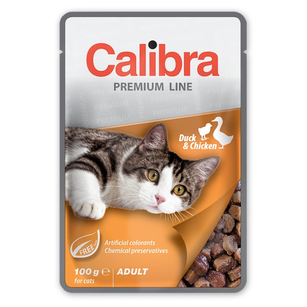Calibra Cat Pouch Premium Adult Duck and Chicken 100 g
