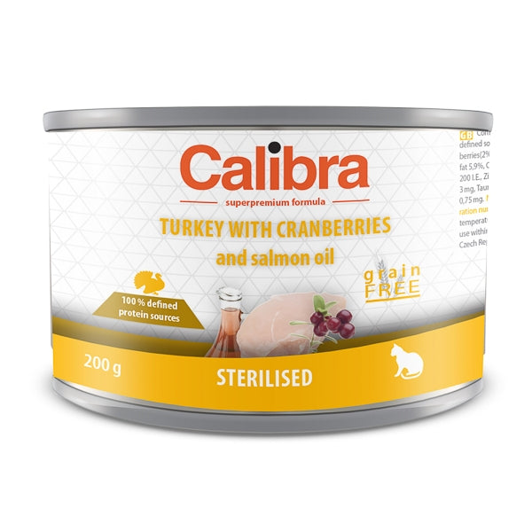 Calibra Cat Sterilised Curcan cu Merisoare 200 g