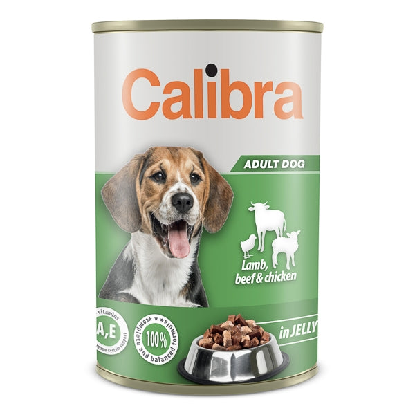 Calibra Dog Conserva Lamb, Beef and Chicken in Jelly 1240 g New
