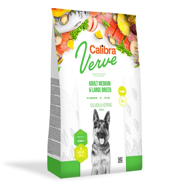 Calibra Dog Verve GF Adult M and L Salmon and Herring 12 kg