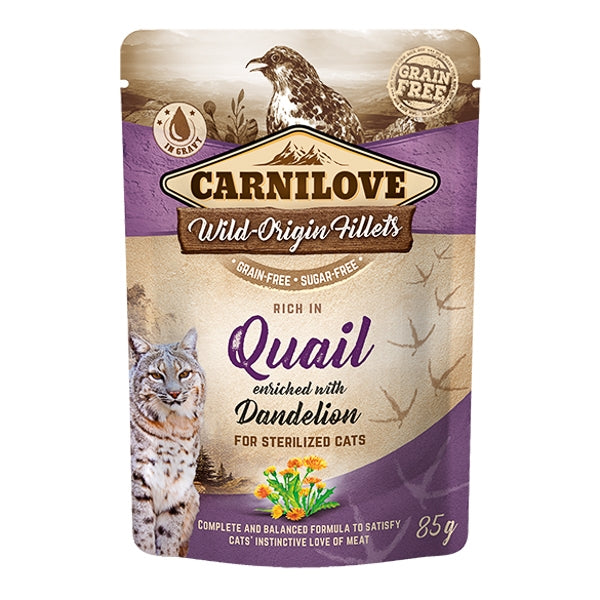 Carnilove Cat Pouch Rich in Quail With Dandelion for Sterilised 85 g