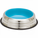 Castron din inox pentru pisici Enjoy Blue&amp;Silver Stripes 230 ml