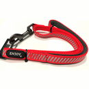 Lesa rosie pentru caini reflectorizanta din nylon si neopren Enjoy 1.6x120cm