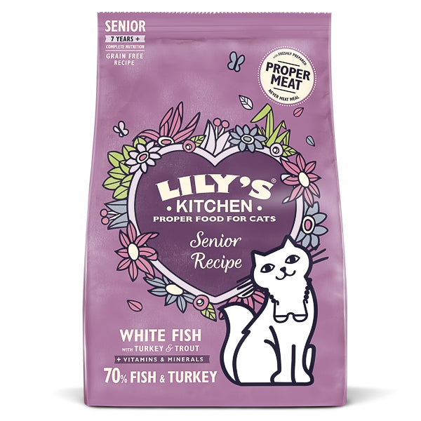 Lily's Kitchen Adult 7 plus Marvellously Mature Fish and Healthy Herbs Dry Complete Cat Food 800 g