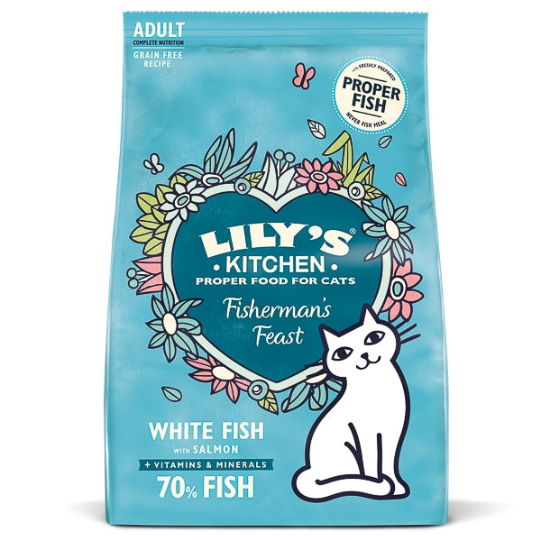 Lily's Kitchen Cat Fishermans Feast White Fish With Salmon Dry Food 2 kg