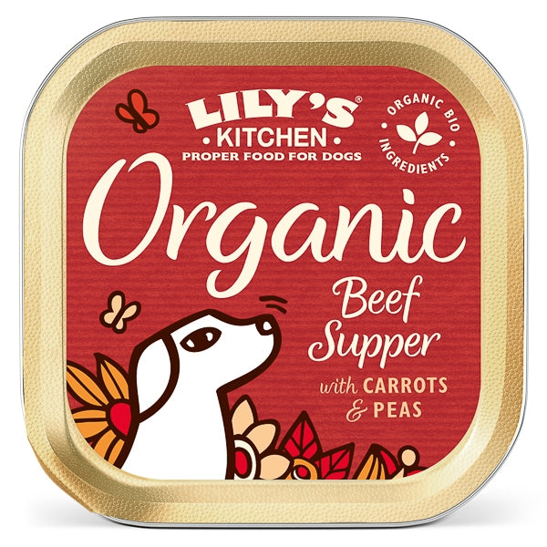 Lily's Kitchen for Dogs Organic Beef Supper with Carrots and Peas 150 g