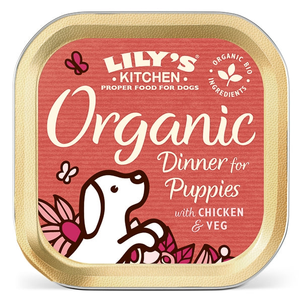 Lily's Kitchen for Dogs Organic Dinner for Puppies with Chicken and Veg 150 g