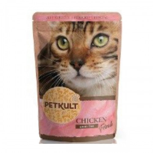 Hrana umeda pentru pisici Petkult cu pui 100 g