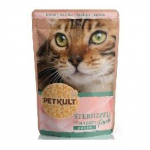 Hrana umeda pentru pisici Petkult Sterilised cu iepure 100 g